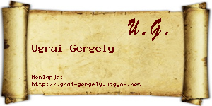 Ugrai Gergely névjegykártya